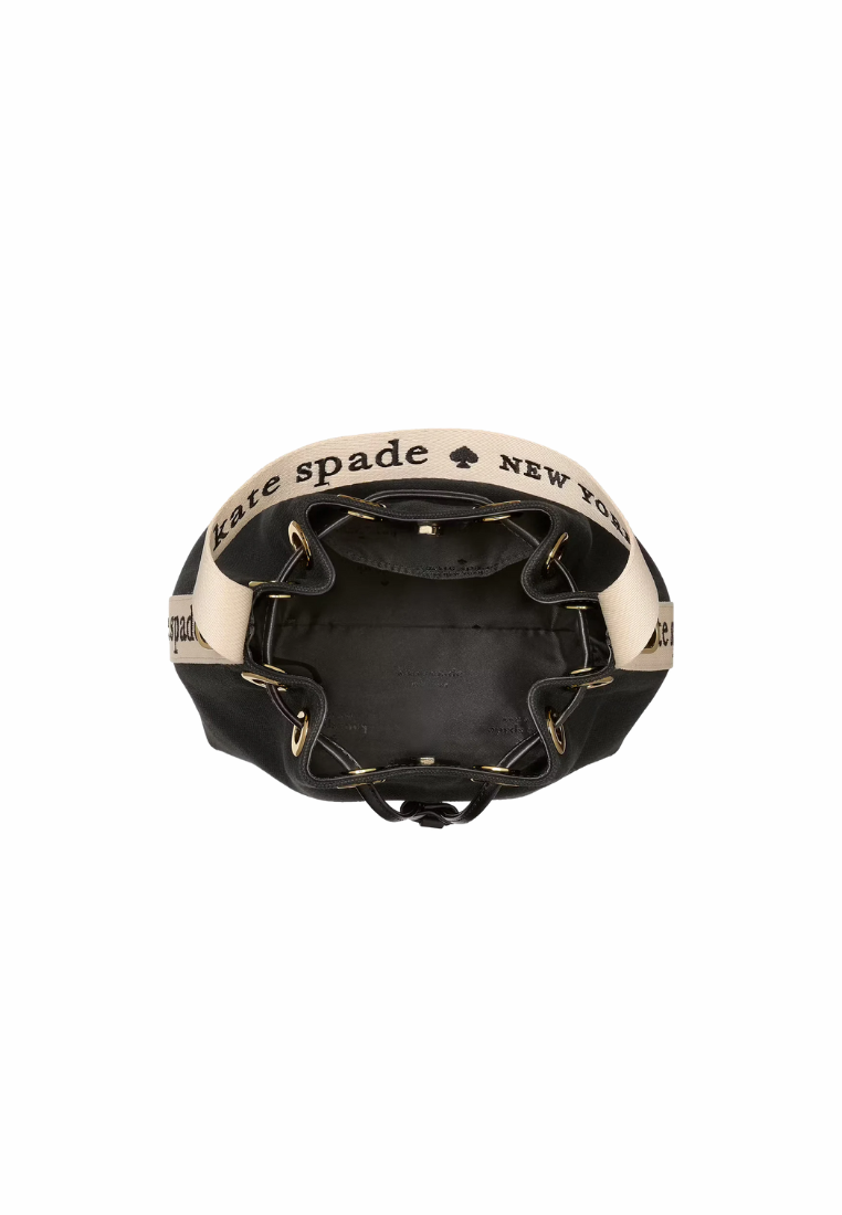 Kate Spade Kip Canvas Bucket Bag In Black KL048