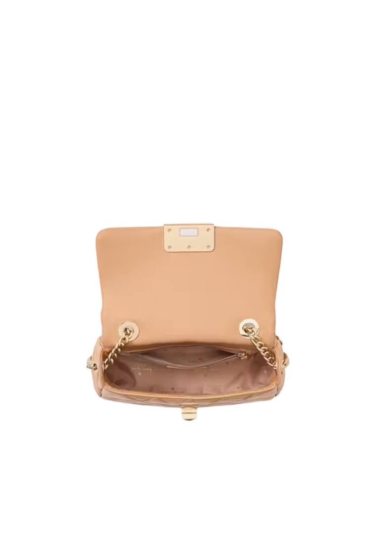Kate Spade Carey Quilted Small Flap Crossbody Bag In Tiramisu KJ949