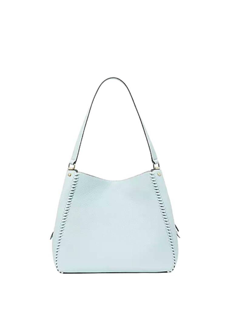 Kate Spade Leila Shoulder Bag Whipstitch Medium Triple Compartment In Dewy Blue KC604