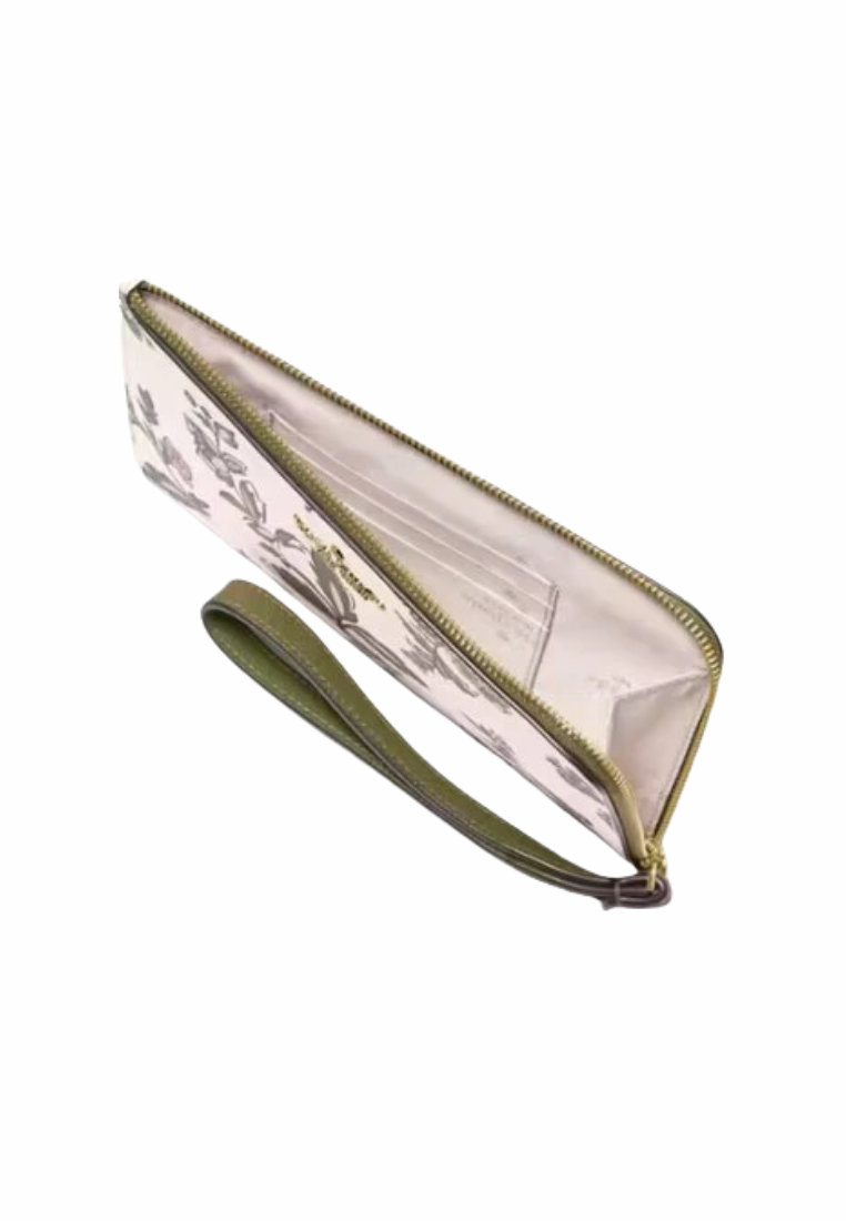 Kate Spade Lucy Floral Medium L-zip Wristlet In Meringue KL855