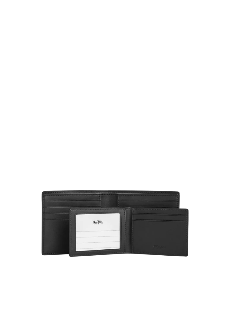 Coach 3-In-1 Wallet In Signature Canvas With Stripes In Black Grey CEB95