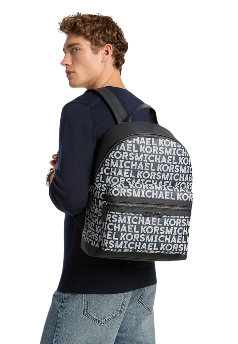 Michael Kors Cooper Medium Graphic Logo Backpack In Bright White 37F5LCOB2X