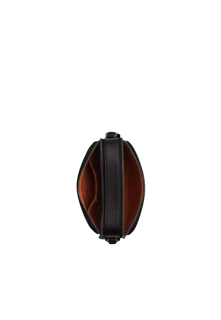 ( AS IS ) Coach Graham Crossbody Bag Signature Canvas In Tan Black CV921