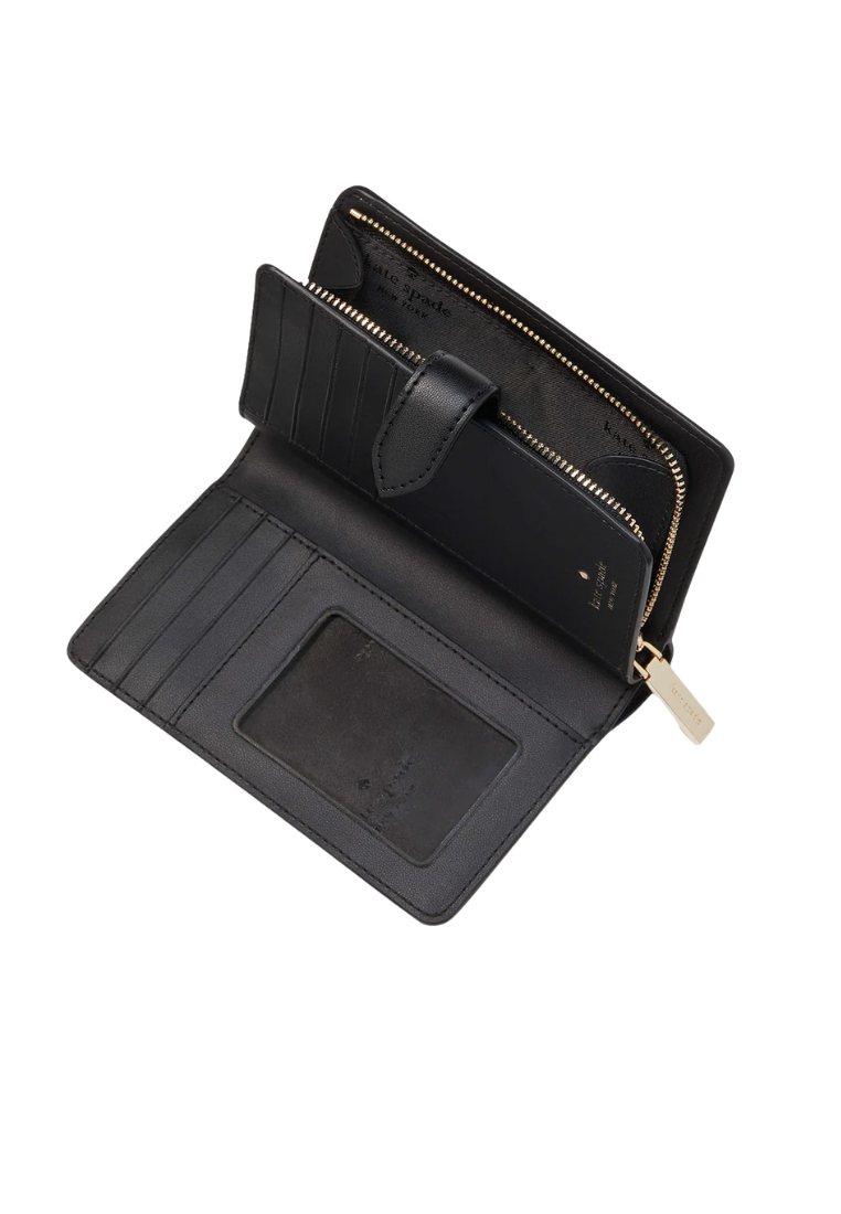 Kate Spade Spade Flower Medium Bifold Wallet In Black KG488