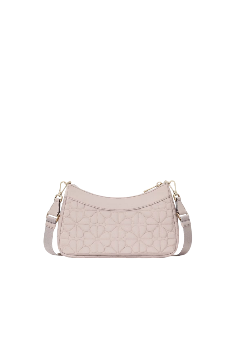 Kate Spade Spade Flower Quilted Fabric Convertible Crossbody Bag In Cozy Grey KK077
