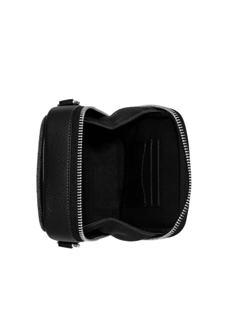 Coach Stanton Crossbody Bag Signature Jacquard In Charcoal Black CH097