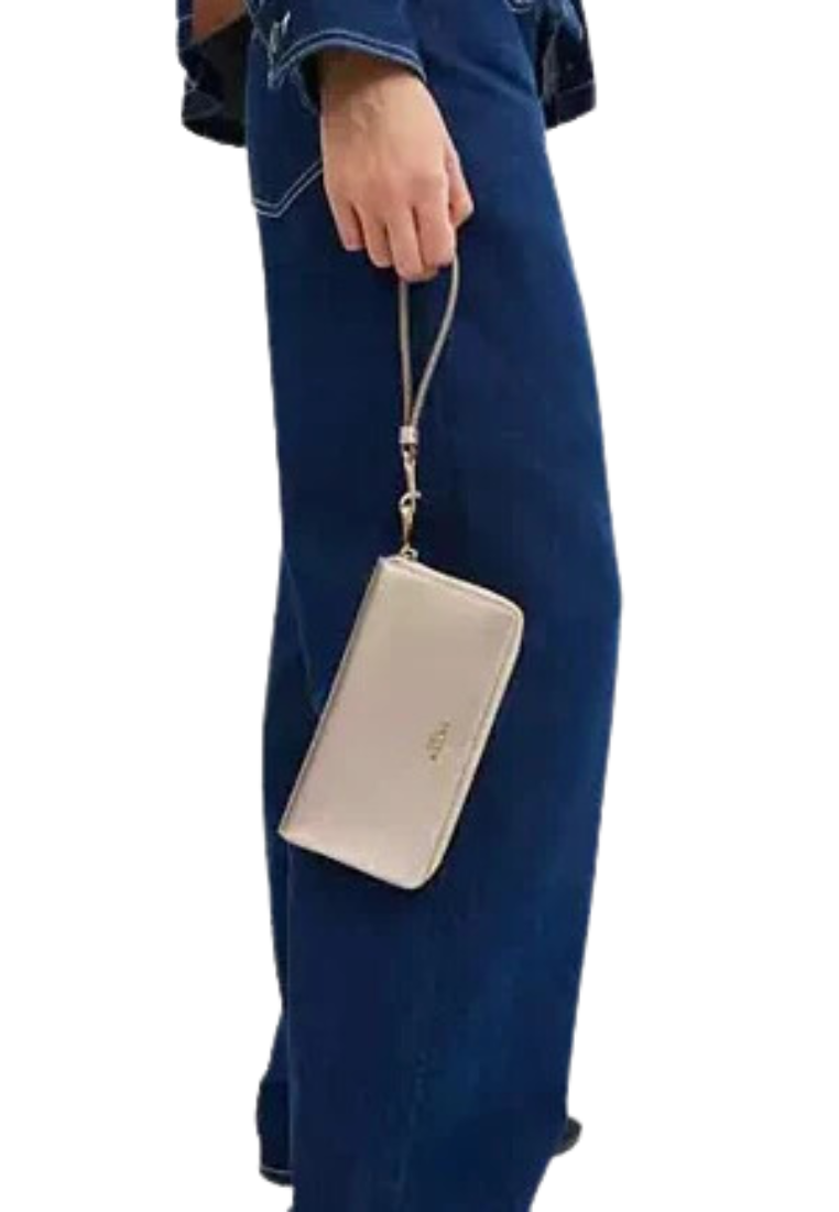 Coach Long Zip Around Wallet In Light Champagne CY238