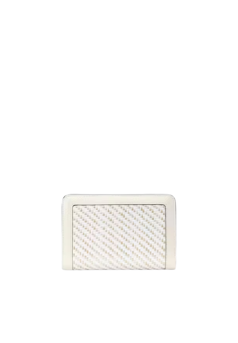 Kate Spade Lena Straw Wallet Medium Billfold In Meringue KK925