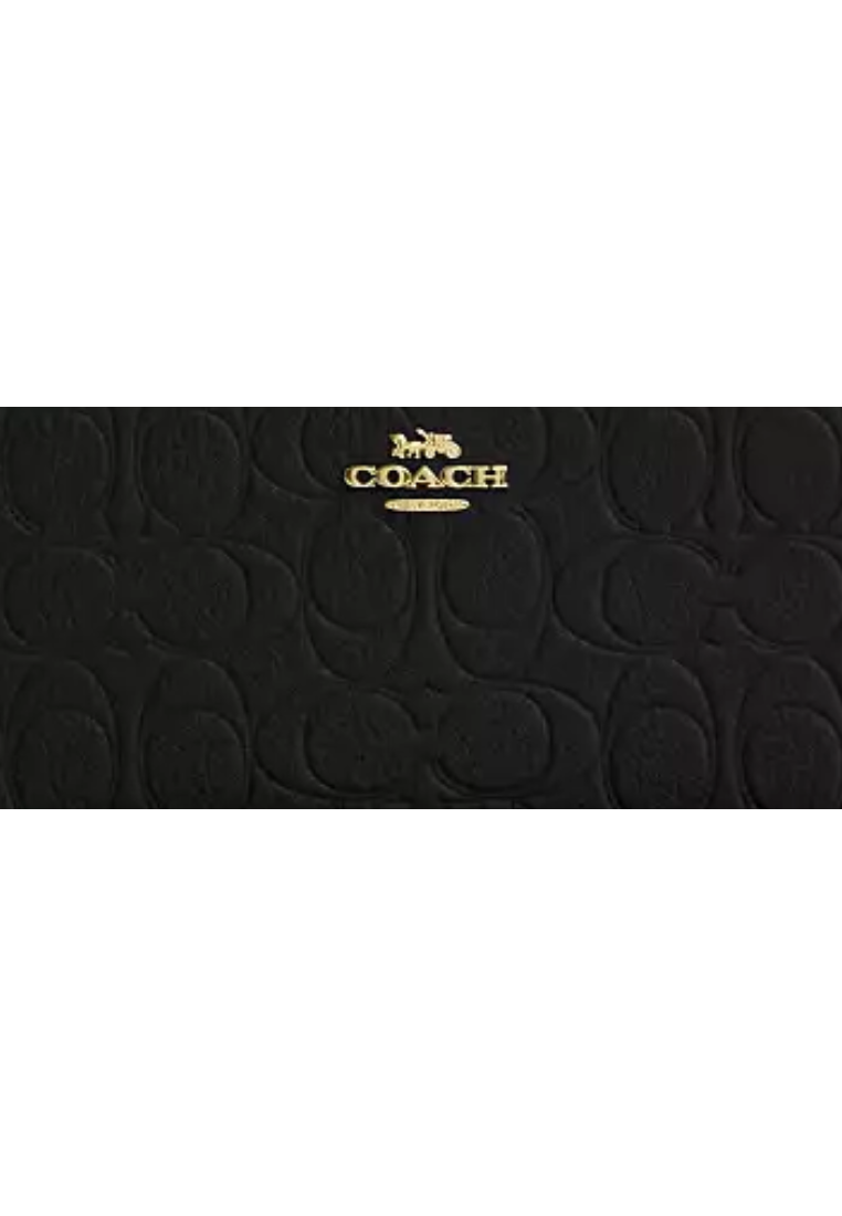 Coach Long Zip Around Wallet In Signature Leather In Black CEW21
