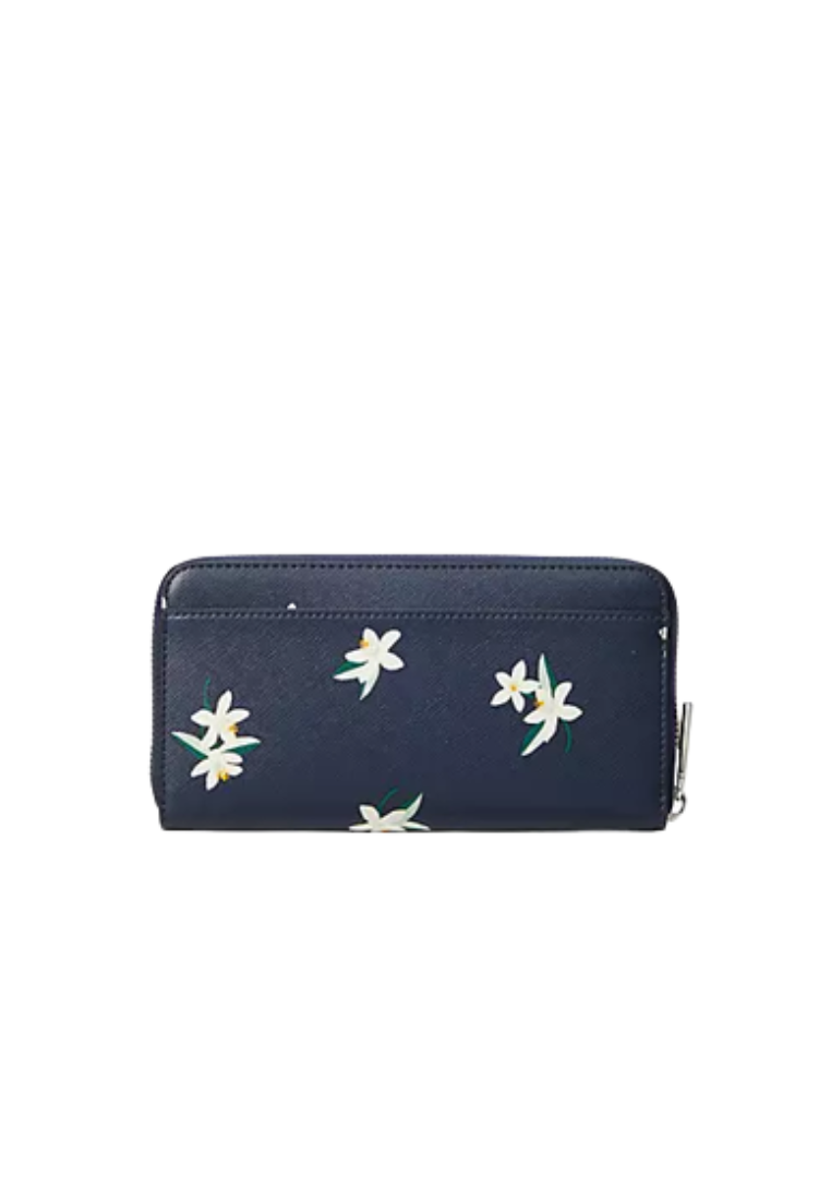 Kate Spade Schuyler Orange Toss Wallet Large Continental In Parisian Navy KD738