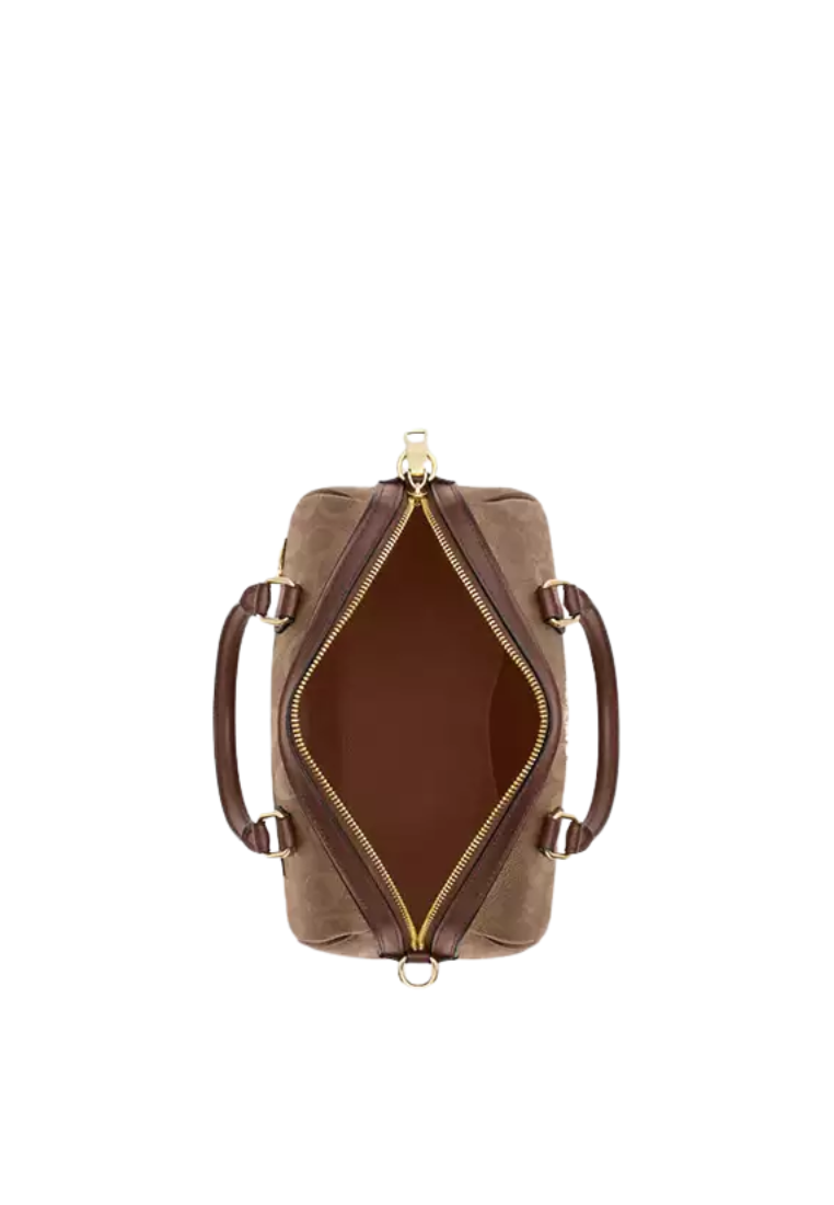 Coach Rowan In Signature Canvas Satchel Bag In Tan Brown CV961