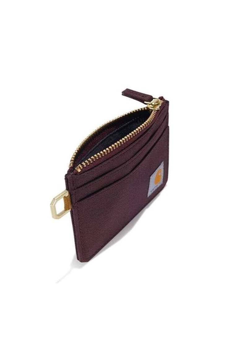 Carhartt Nylon Duck Zippered Card Keeper Wallet In Red Wine WW0245W