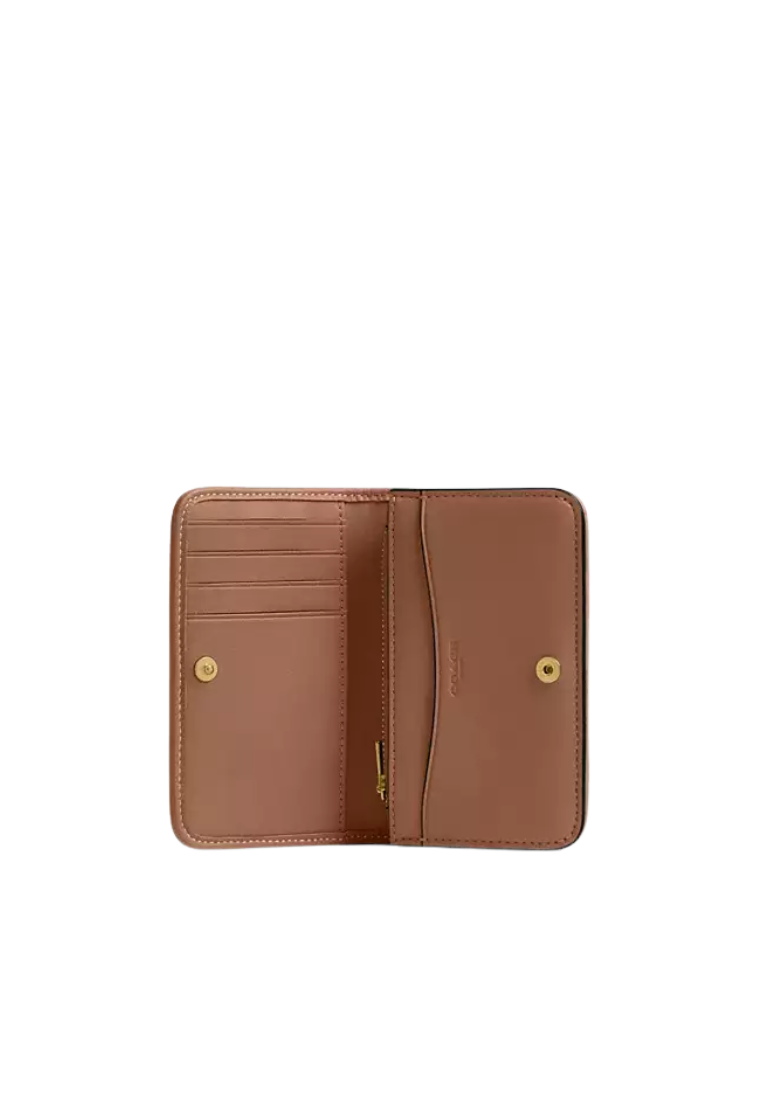( PREORDER ) Coach Essential Slim Crystal Signature Jacquard Card Case In Mushroom CCD16