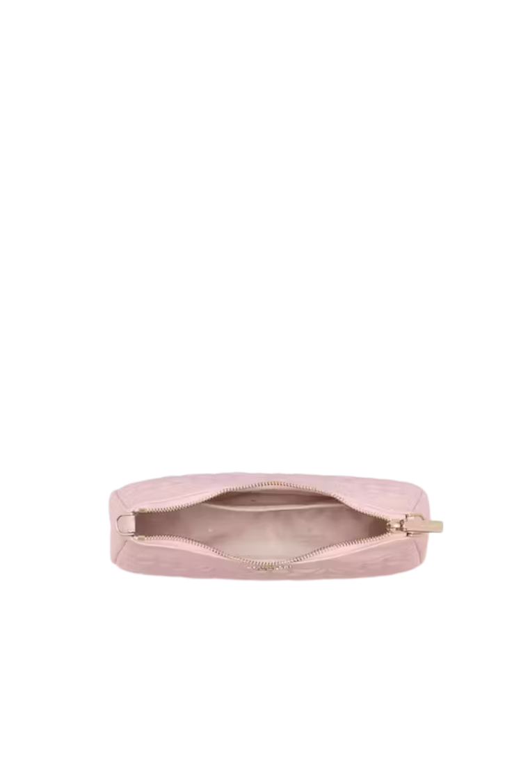 ( AS IS ) Kate Spade Spade Flower Quilted Nylon Convertible Shoulder Bag In Pink Horiz KK077