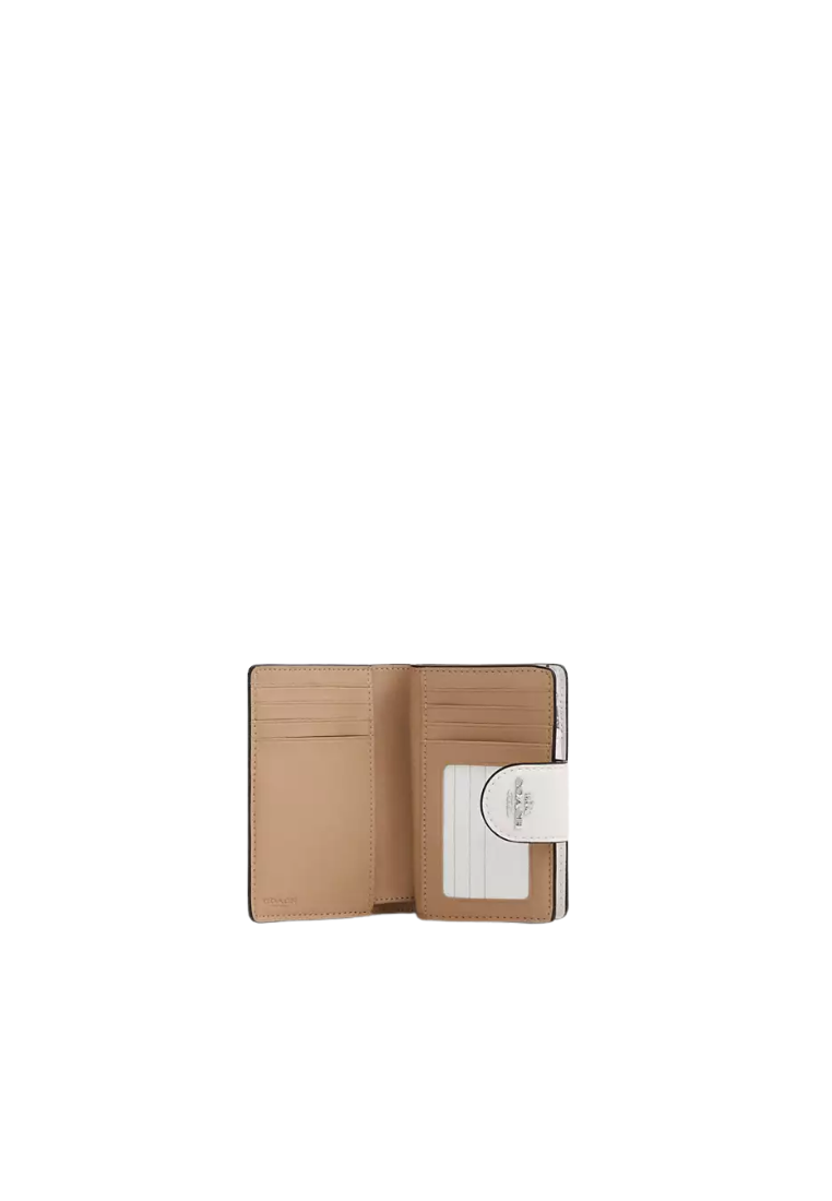 Coach Medium Corner Zip Wallet in Signature Embossed In Chalk CZ341