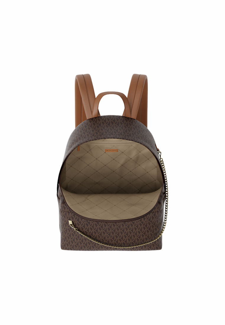 Michael Kors Slater Large Backpack Signature Logo In Brown 35F5G04B3B