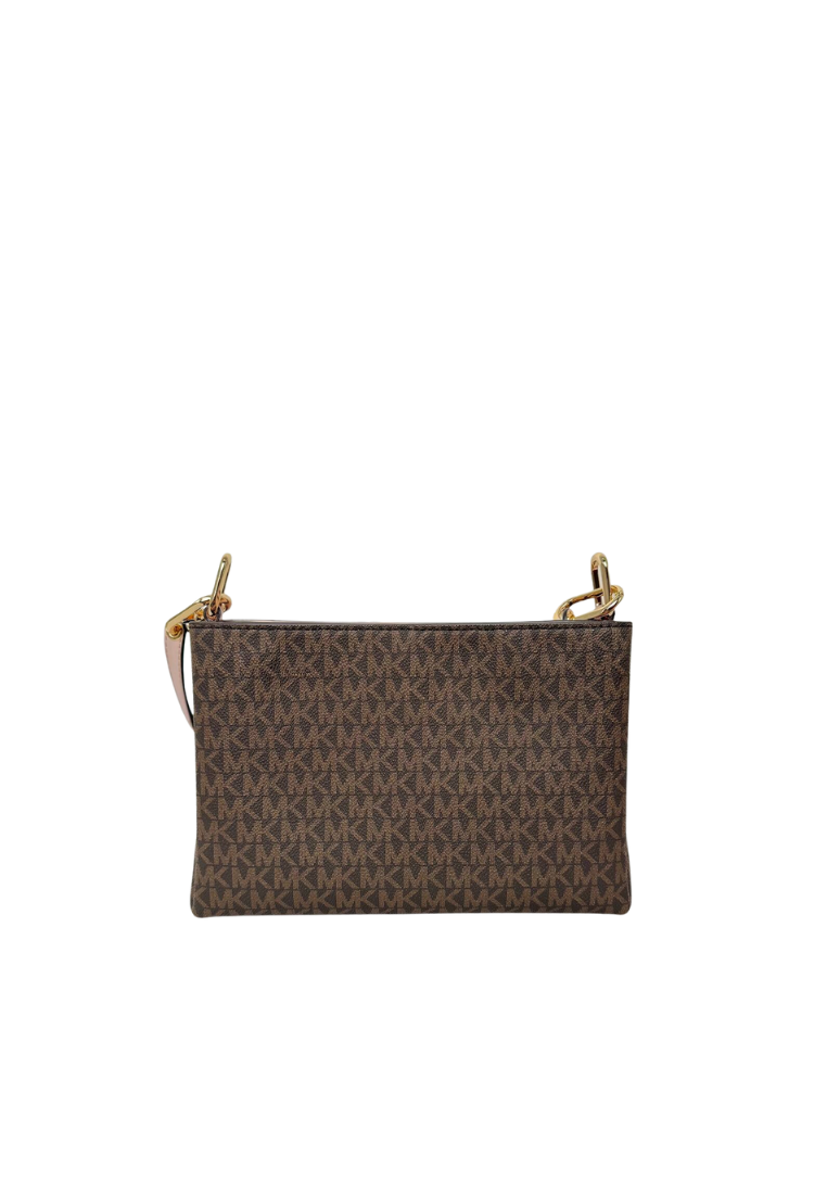 Michael Kors Signature Medium Trisha 35H1G9TC8B Crossbody Bag In Brown Acorn