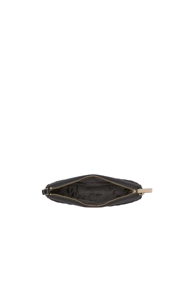 Kate Spade Flower Quilted Fabric Wristlet In Black KK255