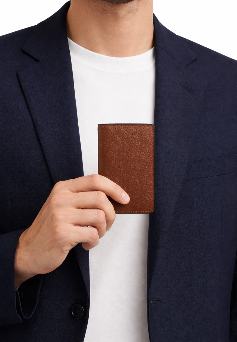 Coach ID Card Wallet In Signature In Vintage Brown CCG00