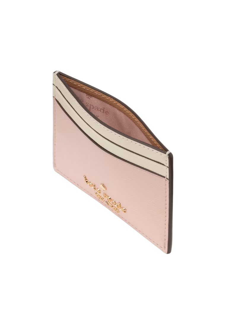 Kate Spade Madison Colorblock Small Slim Card Holder In Rose Smoke KI369