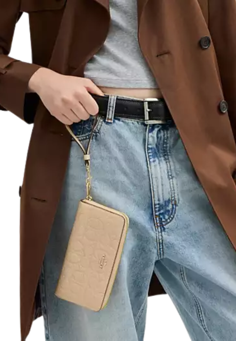 Coach Long Zip Around Wallet In Oat CCL35