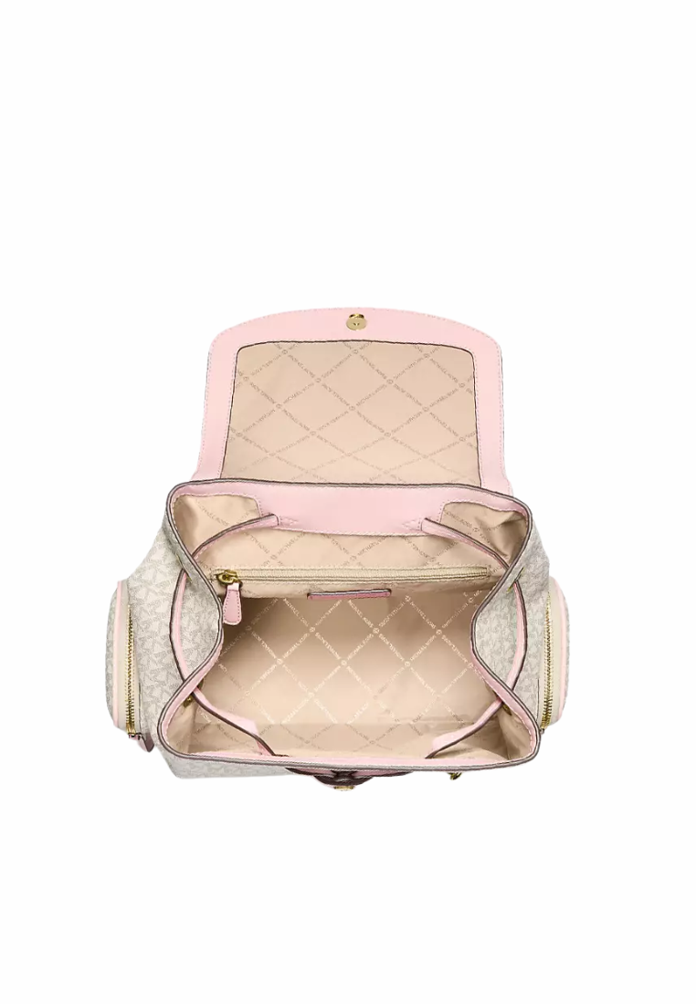 Michael Kors Jet Set Large Logo Backpack In Powder Blush Multi 35T1GTTB3B
