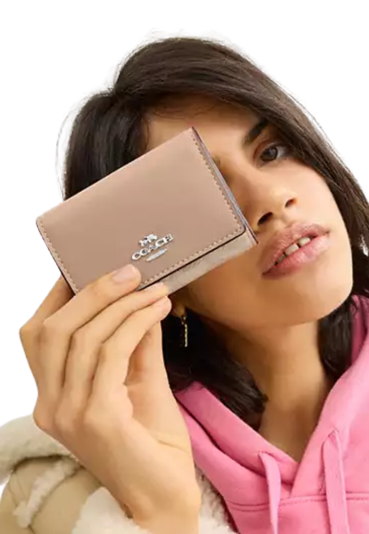 Coach Micro Wallet Signature Canvas In Sand Taupe CW804