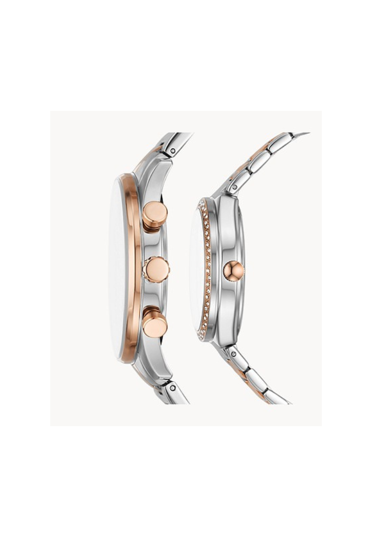 Fossil His And Hers BQ2756SET Multifunction Stainless Steel Watch