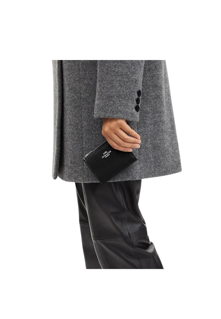 Coach Billfold Wallet Refined Pebbled Leather In Bk Badlands Flr CM315