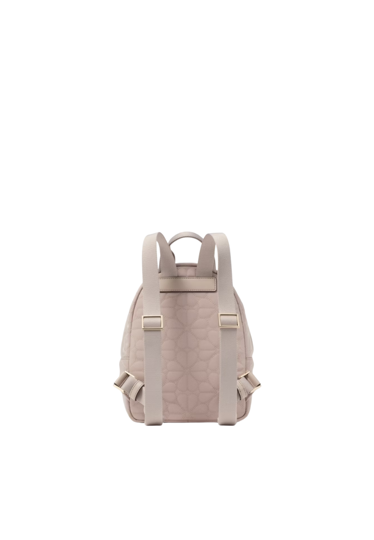 Kate Spade Spade Flower Quilted Nylon Small Backpack In Cozy Grey KK158