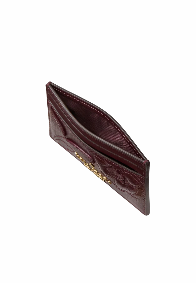 Kate Spade Madison Floral Applique Small Slim Card Case In Dark Merlot KL871