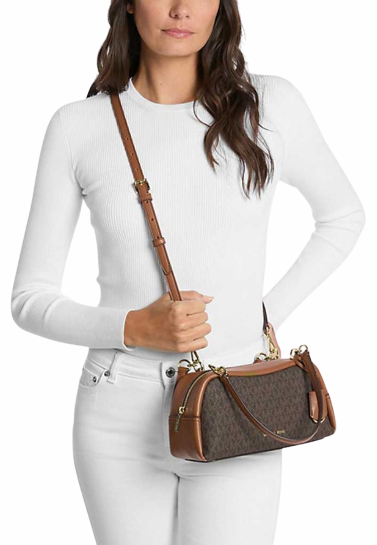 Michael Kors Cecily Small Signature Logo Shoulder Bag In Brown 35F5G8CL1B