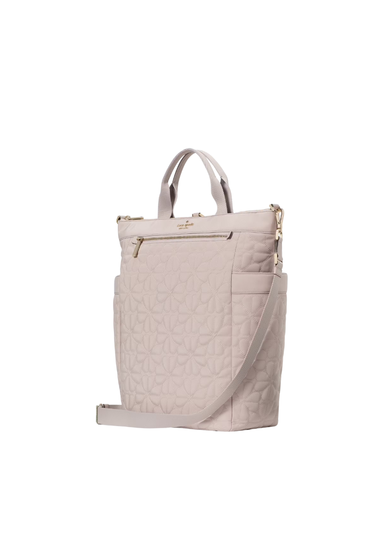 Kate Spade Spade Flower Quilted Convertible Backpack In Cozy Grey KK161