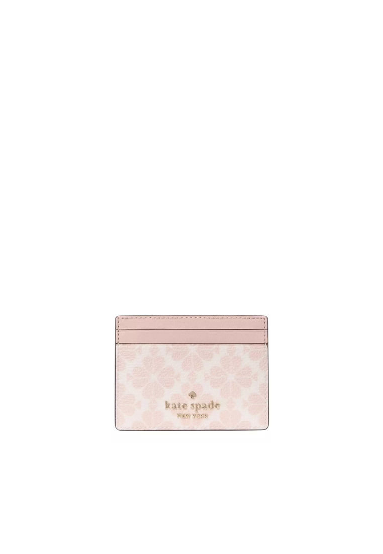Kate Spade Signature Spade Flower Small Slim Card Case In Rose Smoke KI371