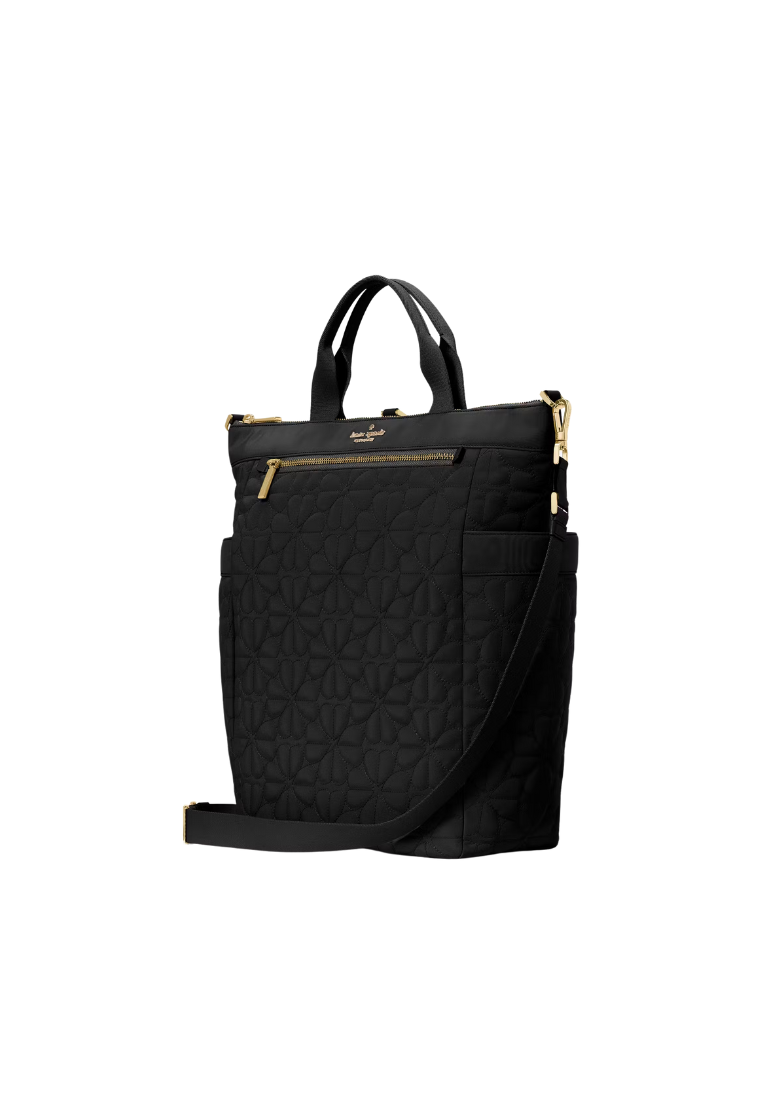 Kate Spade Spade Flower Quilted Convertible Backpack In Black KK161