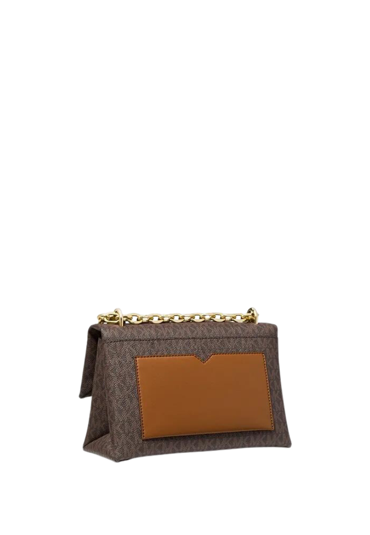 Michael Kors Cece 35F2G0EF8B Medium Flap Pkt Shoulder Bag in Signature In Brown