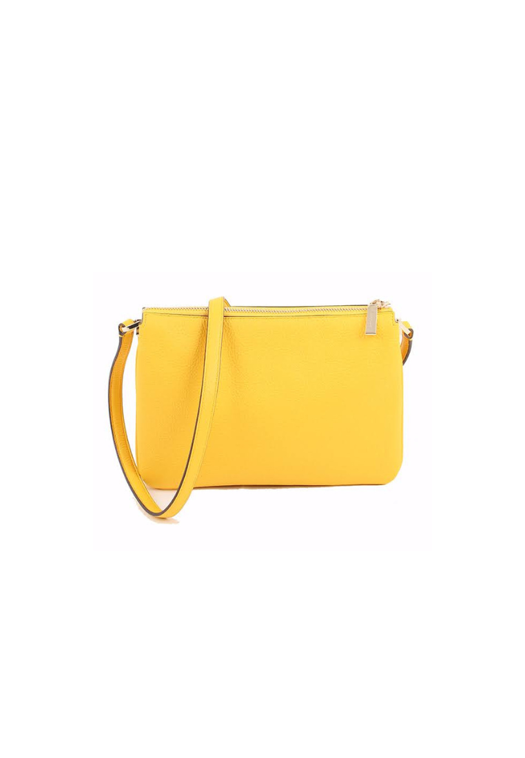 Kate Spade Leila Pebble Leather WKR00448 Triple gusset Crossbody Bag In Sunflower Field