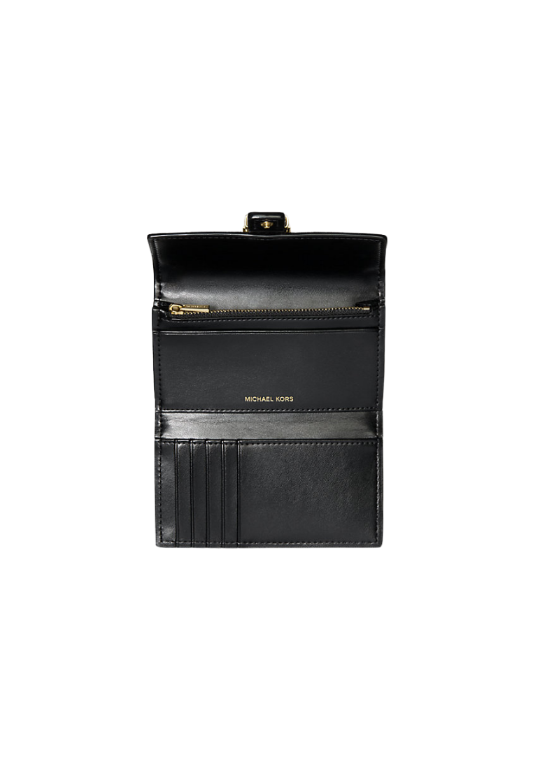 ( PREORDER ) Michael Kors Nolita Medium Leopard Print Calf Hair and Leather Tri-Fold Wallet In Marigold 32F5GY5E8H