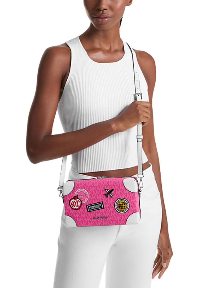 Michael Kors Jeanie Small EW Trunk Crossbody Bag In Dragon Fruit 35R5S0JC5I