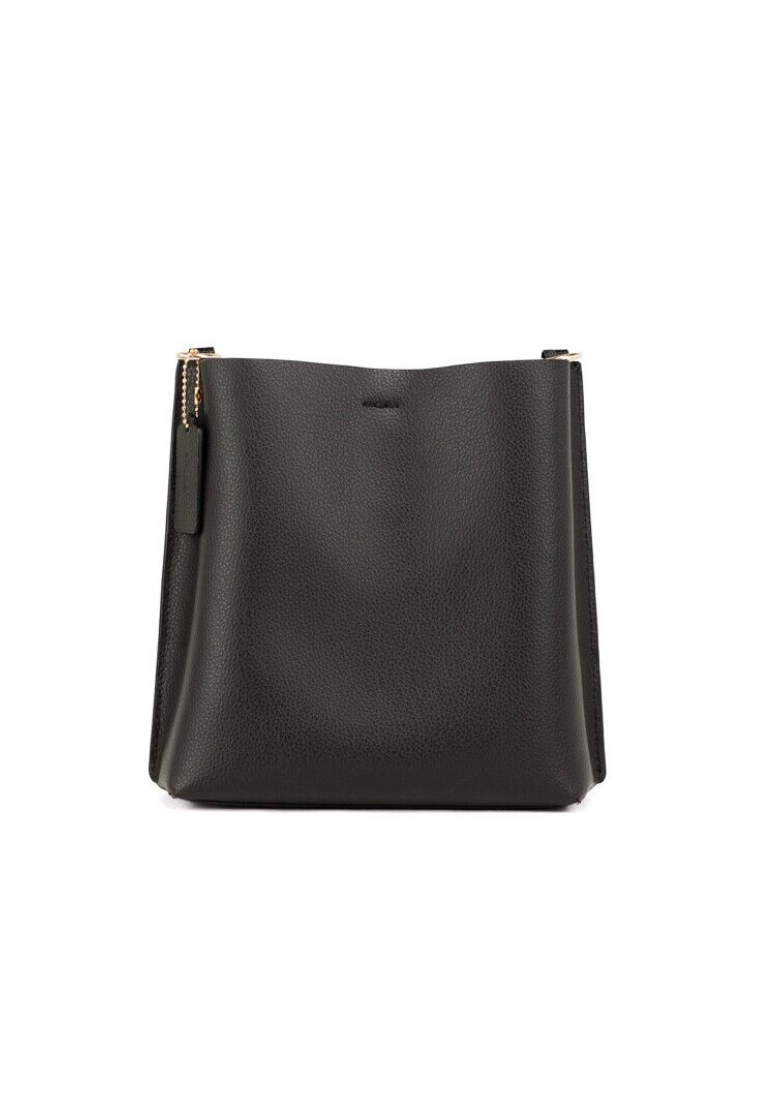 Coach Mollie CA177 Bucket Bag Pebble Leather Shoulder Bag In Black