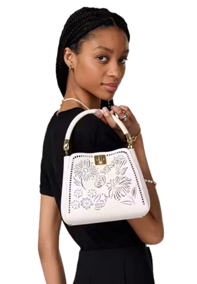 ( PREORDER ) Kate Spade Phoebe Perforated Small Top Handle Crossbody Bag In Meringue KL043
