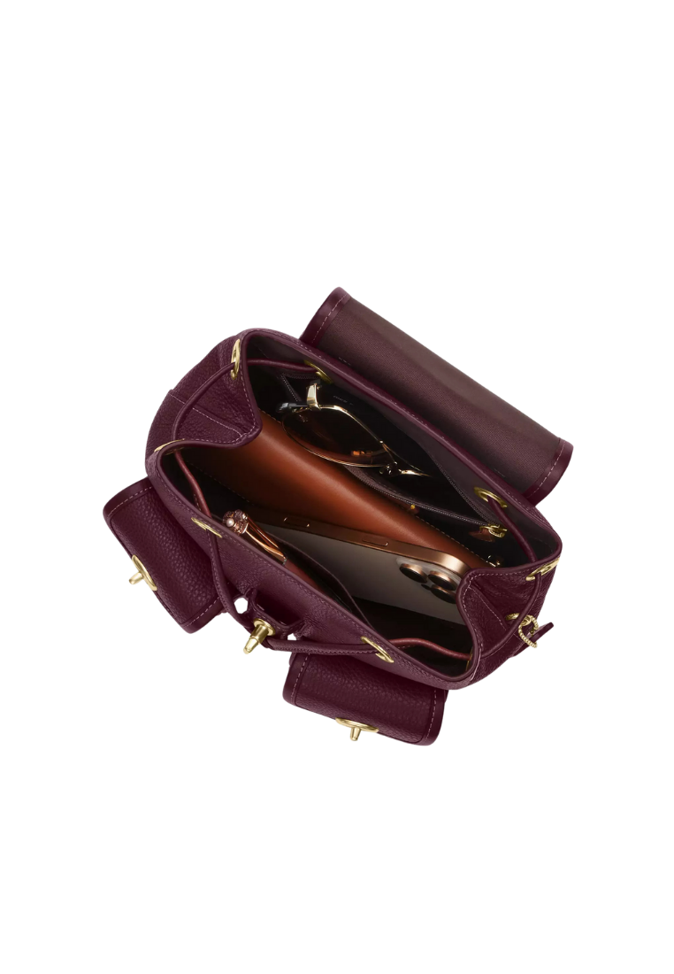 ( PREORDER ) Coach Hadley Backpack In Dark Wine CBH09