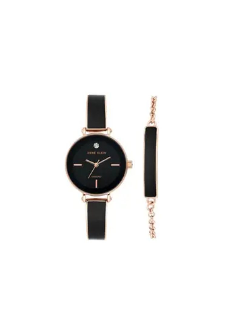 Anne Klein Women Rose Gold AK-3620BKST Set Watch