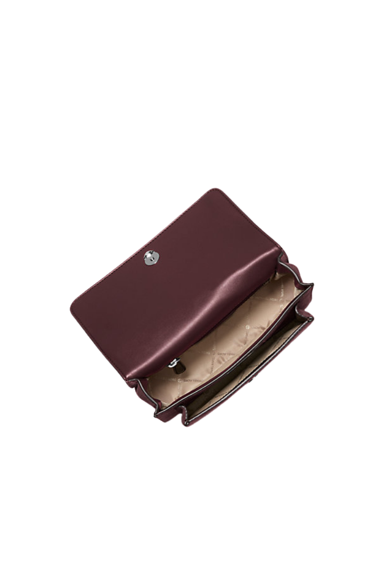 ( PREORDER ) Michael Kors Claire Large Suede Shoulder bag In Oxblood 30F5SC7L3S