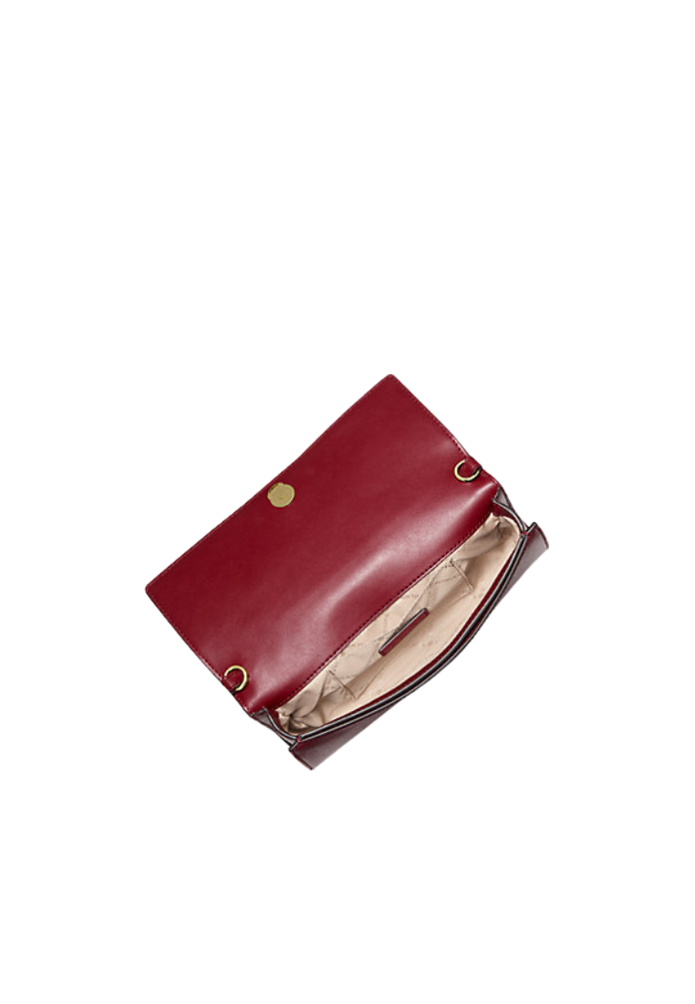 ( PREORDER ) Michael Kors Jet Set Medium Leather Clutch Bag In Cherry 35F5GTVC8L