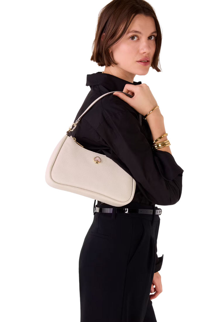 Kate Spade Kayla Embellished Spade Convertible Shoulder Bag In Powder Sugar Kk164