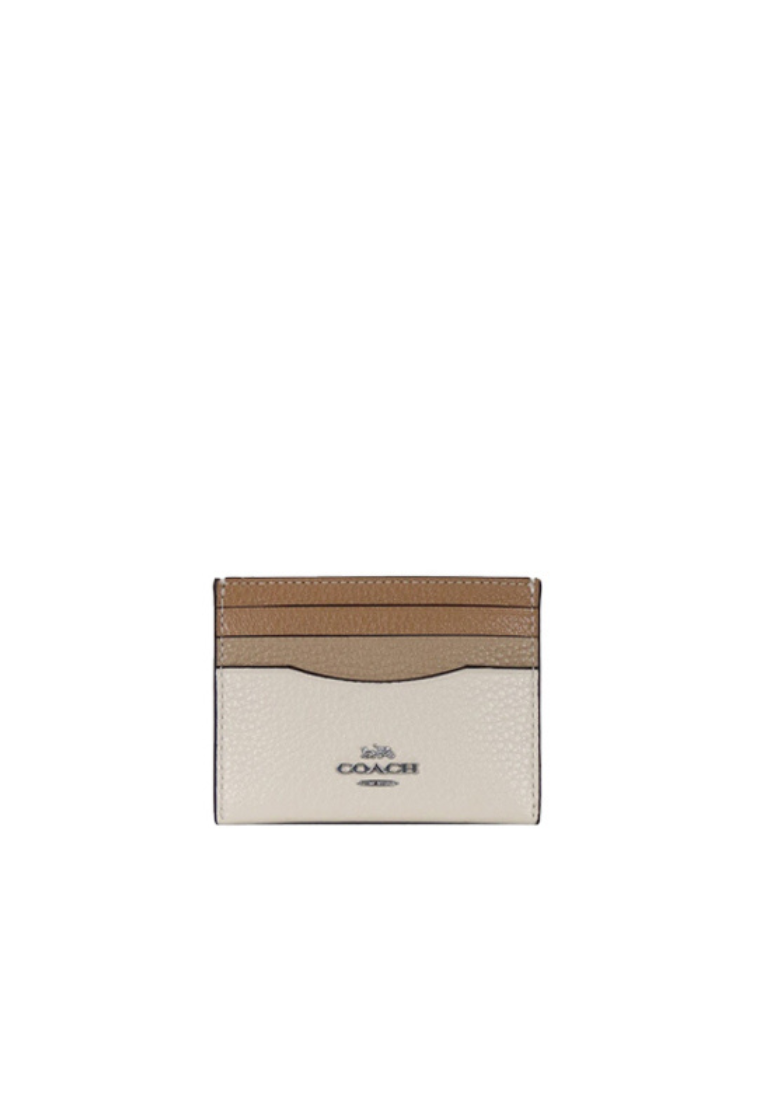 Coach Slim Id Card Case In Sandy Beige Multi CK441