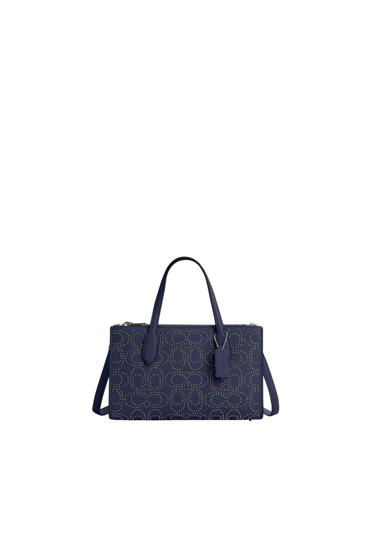 Coach Nina Small Tote Bag With Signature Rivets Novelty In True Navy CX266