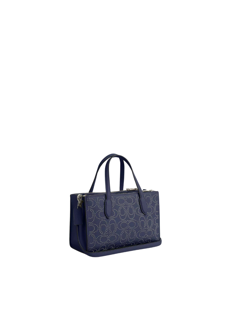 Coach Nina Small Tote Bag With Signature Rivets Novelty In True Navy CX266