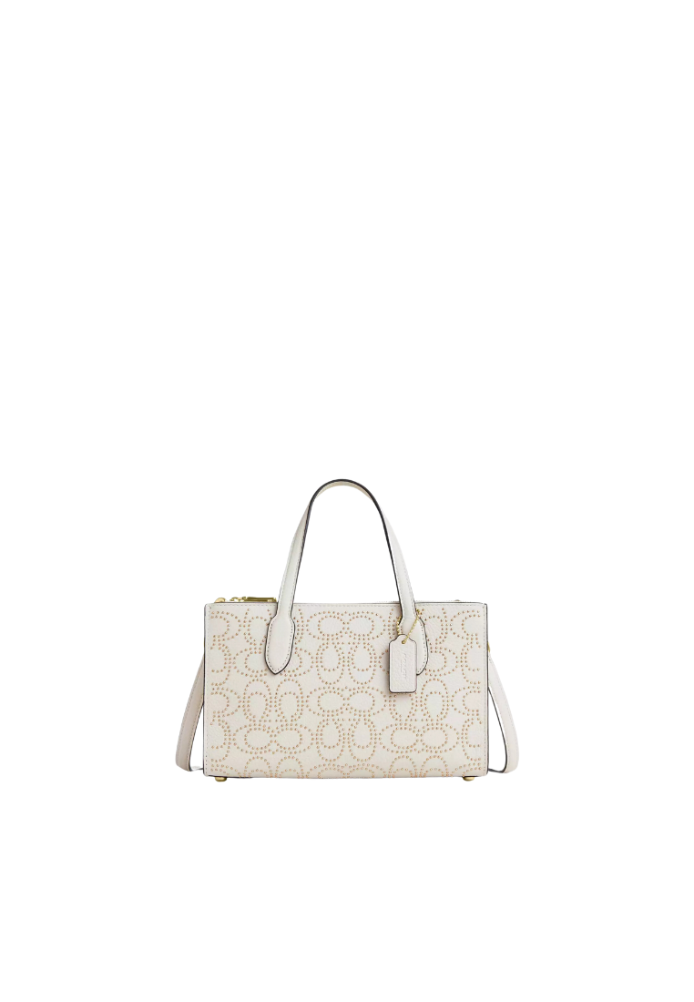 Coach Nina Small Tote Bag With Signature Rivets Novelty In Chalk CX266